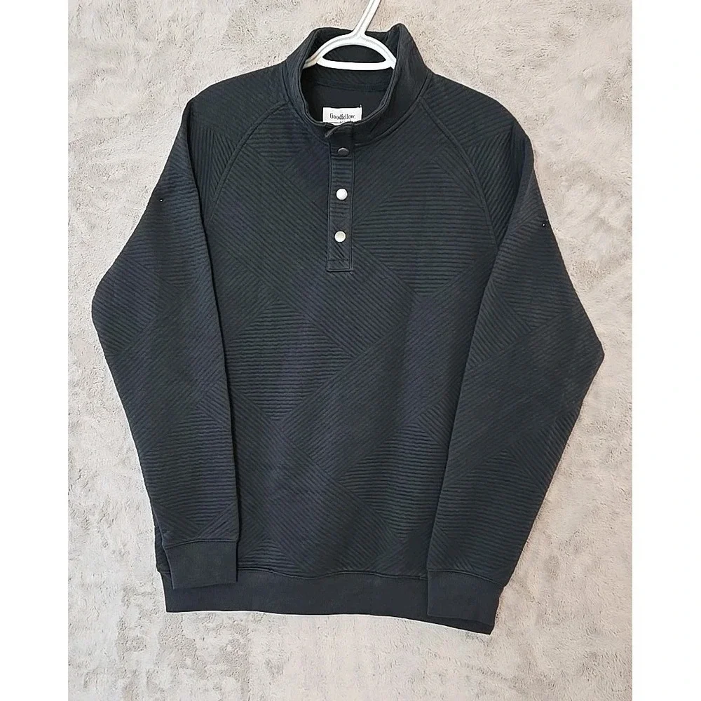 Goodfellow & Co. Men's Snap Pullover Sweatshirt Medium Dark Gray *New* - Picture 1 of 11